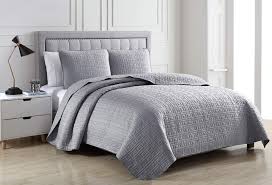 Buy products such as brylanehome florence oversized bedspread at walmart and save. Chezmoi Collection Victoria 3 Piece King Size Gray Silky Matte Satin Quilt Set Geometric Embroidered Bedspread Coverlet Set Walmart Com Walmart Com