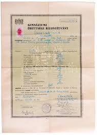 Érettségi bizonyítvány osztás lesz ma. 1944 Gimnaziumi Erettsegi Bizonyitvany Okmanybelyeggel Darabanth Gmbh