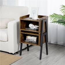 Yaheetech 2 Tier Bedside Table Nightstand With Storage For Small Spaces Walmart Com In 2020 Small House Furniture Small Spaces Bedside Table Storage
