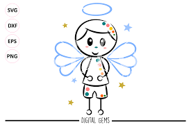 Download Boy Angel Svg Dxf Eps Png Files By Digital Gems Thehungryjpeg Com