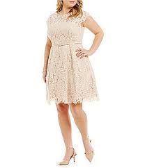 Eliza J Plus Lace Fit And Flare Dress Dillards Fit And Flare Dress Dresses Gowns Dresses