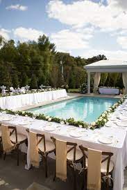 36 Inspiring And Fresh Poolside Wedding Ideas Pool Wedding Pool Wedding Decorations Backyard Wedding Pool