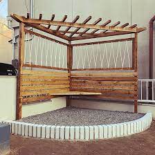 diyのある暮らし diy女子 三角パーゴラ ブロック塗装 庭づくり などのインテリア実例 2019 02 26 18 40 28 roomclip ルームクリップ パーゴラ パーゴラ diy 小屋作り