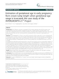 Estimation Of Gestational Age In Early Pregnancy From Crown