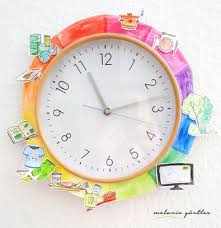 Montessori Inspirierte Uhr Basteln Mit Kindern Melanie Gurtler Illustration Tagesablauf Kinder Uhr Lernen Kinder Tagesplane Fur Kinder