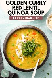 Golden Curry Lentil And Quinoa Soup Recipe Lentils Quinoa Lentil Curry Lentils