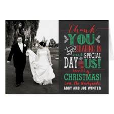 Christmas Wedding Thank You Card Zazzle Com Wedding Thank You Wedding Thank You Cards Christmas Wedding