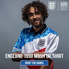 England retro football shirt world cup 1990 in italy notable players: Score Draw Official Retro Football Shirts