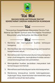 Contoh visi misi tujuan untuk tk paud jateng visi membentuk anak yang cerdas, baik dan terampil berakhlak mulia, sholeh/sholihah sehingga terwujud anak yang kreatif dan mandiri. Visi Dan Misi Bagian Kesra Kesejahteraan Rakyat Setda Kabupaten Kuningan