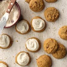 Pumpkin Cookies With Browned Butter Frosting Recipe In 2020 Fall Cookie Recipes Pumpkin Cookies Cookie Recipes