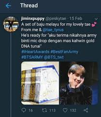 V bts vs baju melayu. Kim Taehyung V Is Wearing Baju Melayu Army S Amino