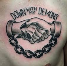 Down With My Demons Tattoo Vorlagen Hand Tattoo Tatowierungen