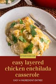 No more dipping tortillas into sauce and rolling them up. Layered Chicken Enchilada Casserole Recipe Gitta S Kitchen