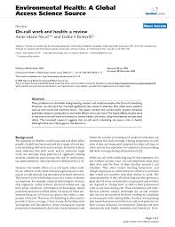 If you get a reputation as being unreliable your hours may be reduced and excessive absences could result in termination Pdf On Call Work And Health A Review