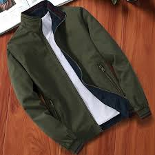 Spring And Autumn New Style Men Reversible Cotton Jacket Male High Quality Casual Long Sleeves Green Jacket Men Green Bomber Jacket Men Jean Jacket Outfits Men