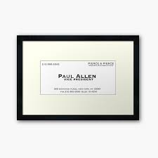 W all street, the 80s. Patrick Bateman Business Card Inspired By American Psycho Framed Art Print By Landobry Redbubble