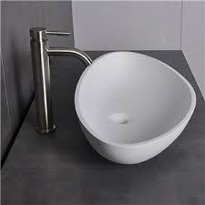 Modern Waschbecken Unregelmassig Oval Aus Kunststein Weiss Ohne Wasserhahn Moderne Waschbecken Waschbecken Kunststein