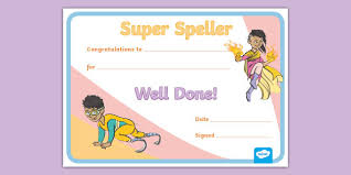 Check spelling or type a new query. Super Spelling Certificate Ks1 Super Speller Award