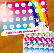 Personalised Holiday Countdown Reward Chart With 24
