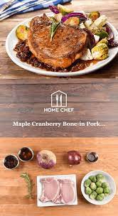 Maple Cranberry Bone In Pork Chop With Rosemary Brussels Sprouts And Turnips Recipe Hello Fresh Recipes Pork Chops Roasted Summer Squash