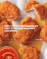 The spicy chicken mcnuggets are the first new flavor of nuggets to be added to the mcdonald's lineup since chicken mcnuggets made their debut on the menu back in 1983. Mcdonald S What S The Magic Word Facebook