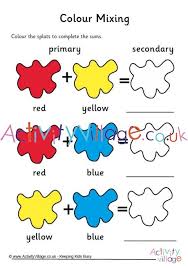 learn about colour mixing with this starter worksheet