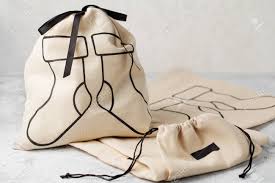 Download Canvas Bag With Drawstring Mockup Of Small Eco Sack Made From Natural Cotton Fabric Cloth Stock Photo Picture And Royalty Free Image Image 117779672
