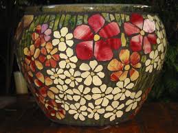 Large Flower Pot Mosaic Flower Pots Mosaic Flowers Mosaic Pots