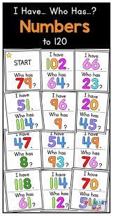 A Fun Number Game For Kindergarten And First Grade Students To Practice Numbers To 20 I Have Who Ha First Grade Math Teaching Elementary Math Games For Kids