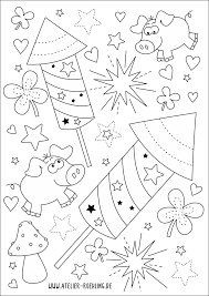 Ausmalbild Gluck Fur Dich Atelier Ilka Rohling Atelier Fur Kinderbuchillustration Ausmalbild Ausmalen Basteln Silvester