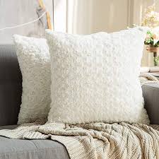 Amazon Com Miulee Pack Of 2 Decorative Throw Pillow Covers Luxury Faux Fuzzy Fur Soft Cus Christmas Throw Pillows Covers Throw Pillows Throw Pillows Christmas