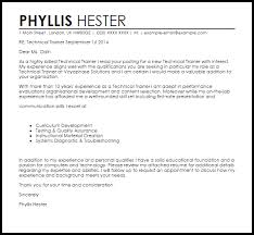 Technical Trainer Cover Letter Sample Cover Letter Templates Examples