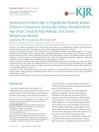 pdf assessment of bone age in prepubertal healthy korean