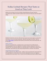Vodka drinks are ideal for just about any occasion! Vodka Cocktail Recipes That Taste As Good As They Look By Hellodrinks Issuu