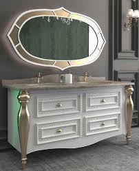 Bathrooms can be the perfect place for a pale or medium shade gray. Casa Padrino Luxury Baroque Bathroom Set White Gray Gold 1 Vanity Unit With 4 Drawers And 2 Sinks And 1 Wall Mirror Sumptuous Bathroom Furniture