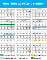 Nyc New York City School Holidays Calendar 2019 20 Printable Calendar Diy School Holidays Holiday Calendar School Holiday Calendar