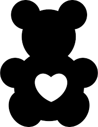 Download Bear Toy Silhouette With A Heart Shape Silhouette Teddy Bear Svg Clipart Full Size Clipart 5793308 Pinclipart