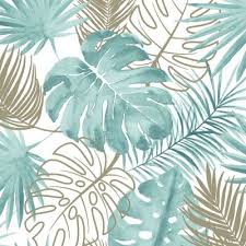 Find the best tropical beach hd wallpaper on getwallpapers. Tropical Leaves Wallpaper Blue Muriva L604 01