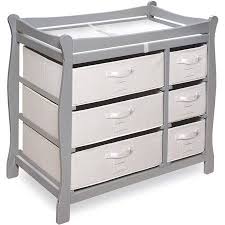 Badger Basket Sleigh Style Baby Changing Table With 6 Baskets Gray Includes Pad Walmart Com Baby Changing Table Badger Basket Changing Table