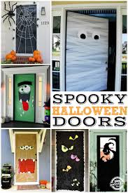 Pumpkins near the door for halloween. 15 Fun Halloween Front Door Decorations You Can Do At Your House