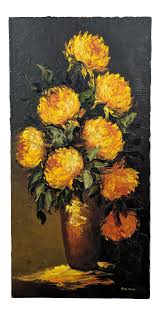 A lifetime of practice lay behind the. Large Mid Century Yellow Flowers Still Life Oil Painting On Chairish Com Flower Art Painting Yellow Flowers Painting Still Life Oil Painting