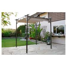 These retractable shade panels easily pull back when shade is not desired or when foul weather is threatening. Pacific Casual 8 X 8 Steel Pergola With Retractable Top Target
