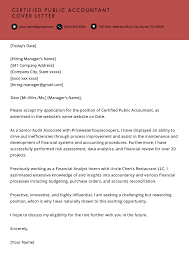 Certified Public Accountant Cover Letter Example Writing Tips