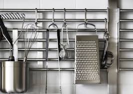 This hanging rack looks lovely with pans and utensils and oven gloves hanging from the hooks and it saves space in your kitchen. Kitchen Utensil Holder Wall Mounted Ikea Paulbabbitt Com