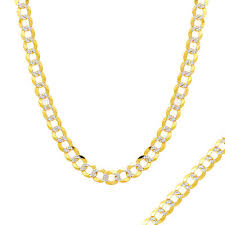 More images for how to cut necklace chain » Men S 5 7mm Diamond Cut Curb Chain Necklace In 14k Two Tone Gold 24 Zales