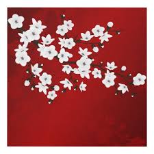 Black And White Cherry Blossom Wall Art Red Black And White Cherry Blossom Panel Wall Art Zazzle Com White Cherry Blossom Red Cherry Blossom Cherry Blossom Art