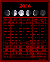 2016 Calendar With Moon Phases Calendar Template 2019