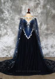 Ball Gown Black And Blue Wedding Dress Night Goddess Elven Corset Dress Gothic Witch Wedding Gown Etsy Sparkly Prom Dresses Witch Wedding Fantasy Gowns