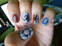 This Was A Triumph Tried My Hand At Portal Nails Awesome Post Nails Manicure Nail Designs