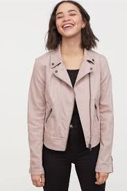 Twill Biker Jacket Dusky Pink Ladies H M Us Biker Jacket Jackets Pink Ladies